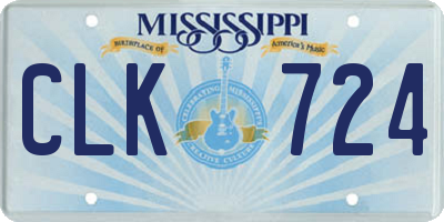 MS license plate CLK724
