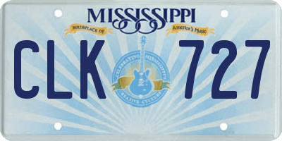 MS license plate CLK727