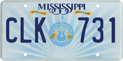 MS license plate CLK731