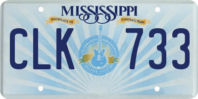 MS license plate CLK733