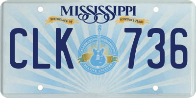 MS license plate CLK736