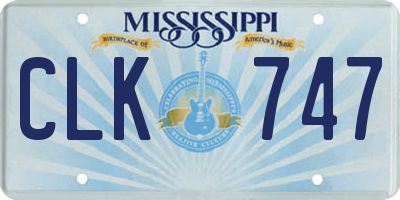 MS license plate CLK747