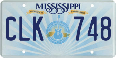 MS license plate CLK748