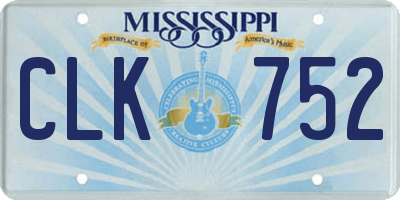 MS license plate CLK752