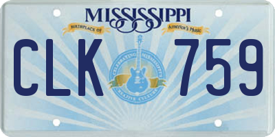 MS license plate CLK759