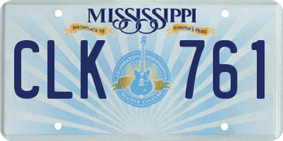 MS license plate CLK761