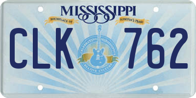 MS license plate CLK762