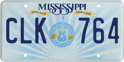 MS license plate CLK764