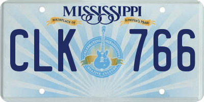 MS license plate CLK766