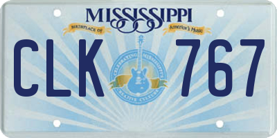 MS license plate CLK767