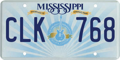 MS license plate CLK768