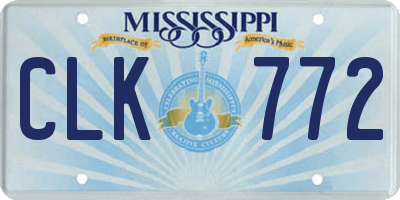 MS license plate CLK772