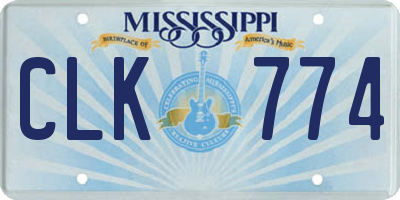 MS license plate CLK774