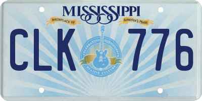 MS license plate CLK776