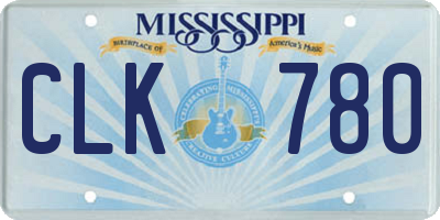 MS license plate CLK780