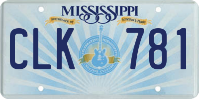 MS license plate CLK781