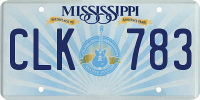 MS license plate CLK783