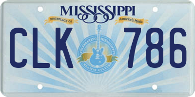 MS license plate CLK786