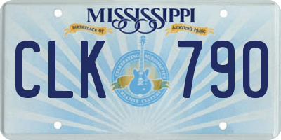 MS license plate CLK790