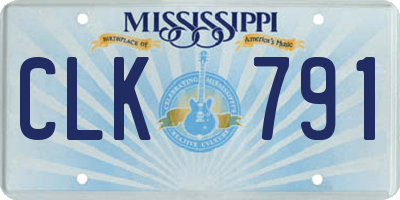 MS license plate CLK791