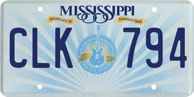 MS license plate CLK794