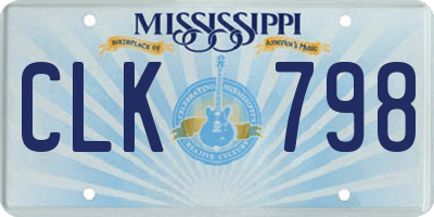 MS license plate CLK798