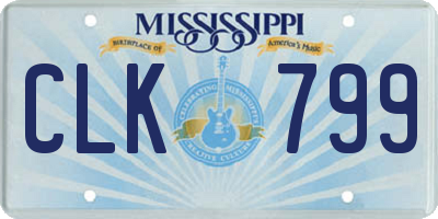 MS license plate CLK799