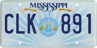 MS license plate CLK891
