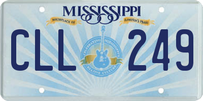 MS license plate CLL249