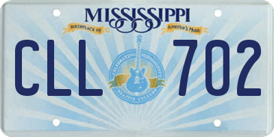 MS license plate CLL702