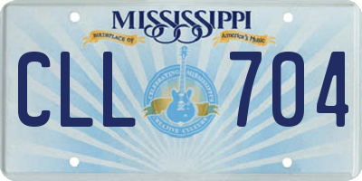 MS license plate CLL704