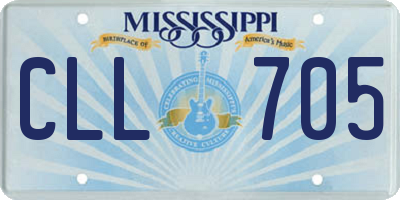 MS license plate CLL705
