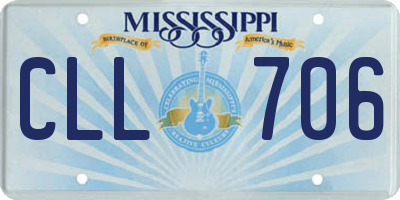 MS license plate CLL706