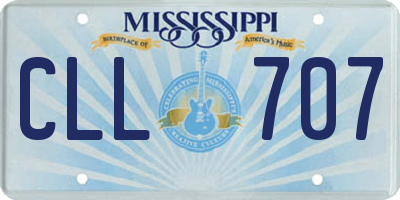 MS license plate CLL707