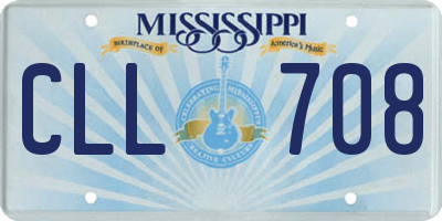 MS license plate CLL708