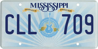 MS license plate CLL709