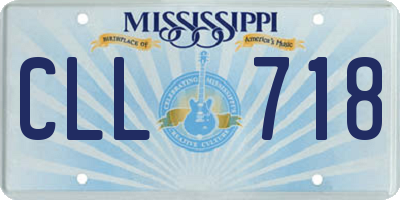 MS license plate CLL718