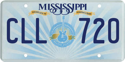 MS license plate CLL720
