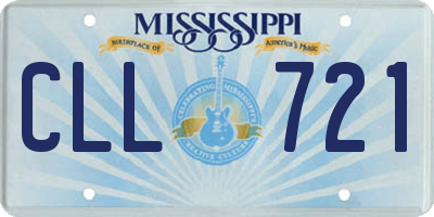 MS license plate CLL721