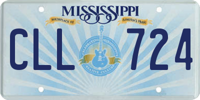MS license plate CLL724