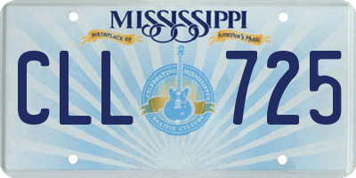 MS license plate CLL725