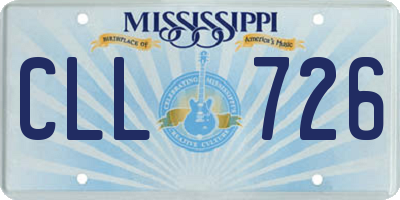 MS license plate CLL726