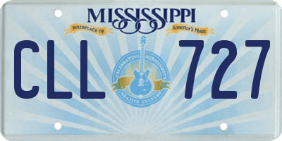 MS license plate CLL727