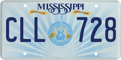 MS license plate CLL728