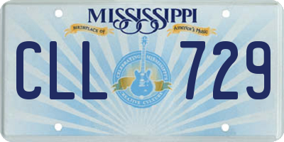 MS license plate CLL729