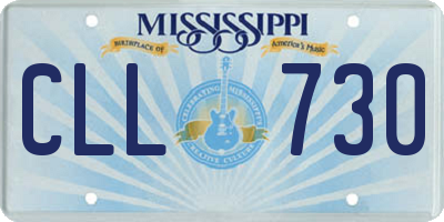 MS license plate CLL730