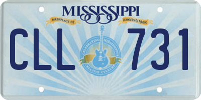 MS license plate CLL731