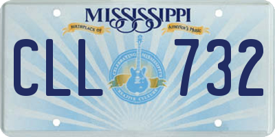 MS license plate CLL732