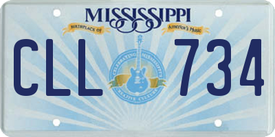 MS license plate CLL734