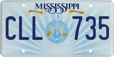 MS license plate CLL735